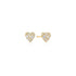 Gold Pavé Heart Stud Earrings