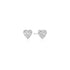 Silver Pavé Heart Stud Earrings