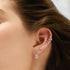 Silver Sunburst Dangle Stud Earrings