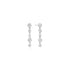 Silver Molten Cascade Bezel-Set Drop Stud Earrings