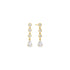 Gold Molten Cascade Bezel-Set Teardrop Stud Earrings