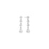 Silver Molten Cascade Bezel-Set Teardrop Stud Earrings