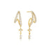 Gold Star Drop Stud Earrings