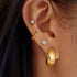 Gold Small Pavé Disc Stud Earrings