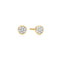 Gold Small Pavé Disc Stud Earrings