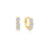 Gold Trio Sparkle Huggie Hoop Earrings