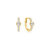 Gold Pavé Row & Bezel-Set Huggie Hoop Earrings