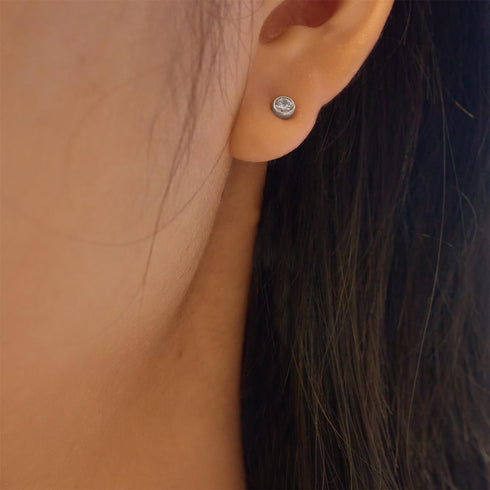 Silver Cascade Station Drop Stud Earrings