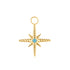 Gold Turquoise and Cubic Ziconia Star Earring Charm