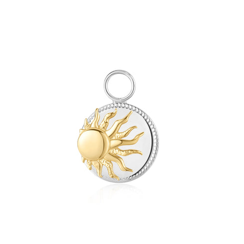 Two Tone Bright Sun Earring Charm