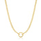 Gold Curb Chain Charm Connector Necklace