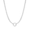 Silver Curb Chain Charm Connector Necklace