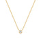 Gold Round Solitaire Cubic Zirconia Necklace