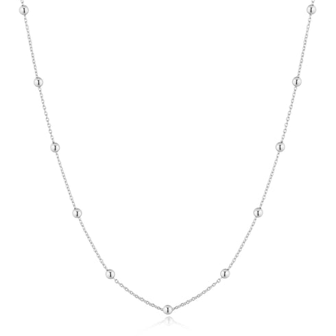 Silver Beaded Chain Necklace