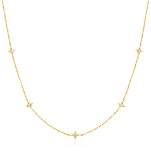 Gold Stars Station Necklace