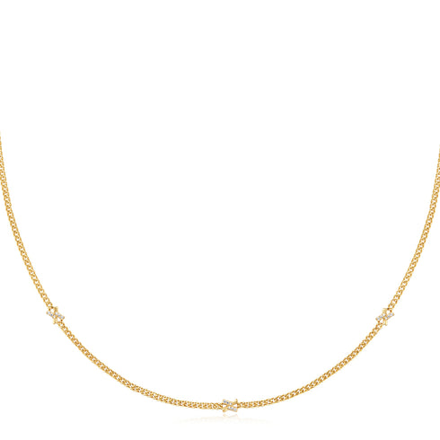 Gold Cross Station Necklace