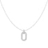 Silver Oval Hoop Pendant Necklace