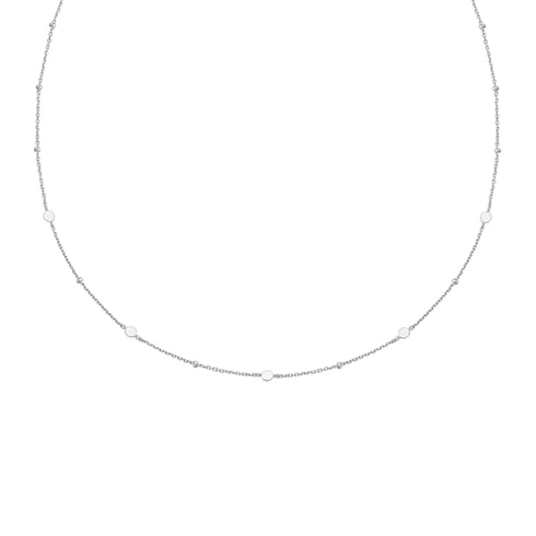 Silver Disc Station Necklace