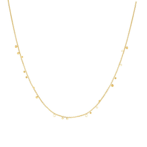 Gold Mini Disc Drop Stacking Necklace