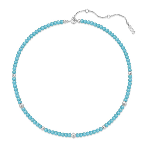 Silver Lab Created Turquoise Necklace