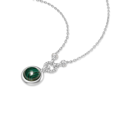 Silver Malachite Reversible Vacation Necklace