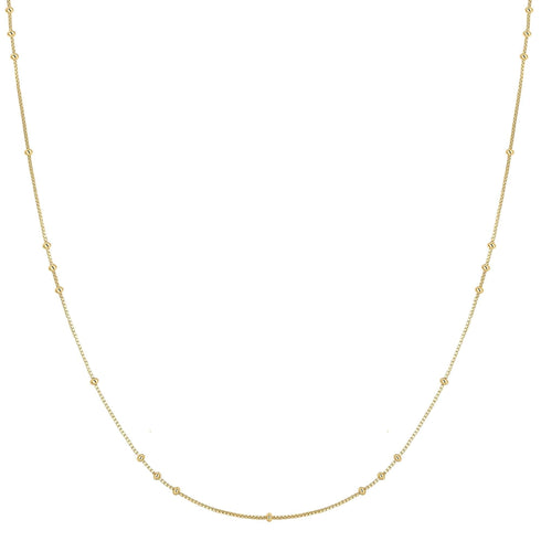 Gold Mini Bead Station Necklace