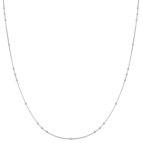 Silver Mini Bead Station Necklace