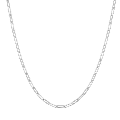 Silver Paper Clip Chain Necklace