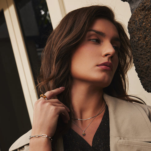 Silver Tiger Eye Statement Ring