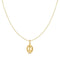Gold Floral Oval Pendent Necklace