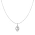Silver Floral Oval Pendent Necklace