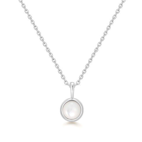 Silver Mother of Pearl Pendant Necklace
