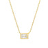 Gold Sparkling Bezel-Set Cube Necklace