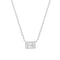 Silver Sparkling Bezel-Set Cube Necklace