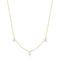 Gold Triple Shell Pearl Station Necklace