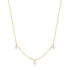 Gold Triple Shell Pearl Station Necklace