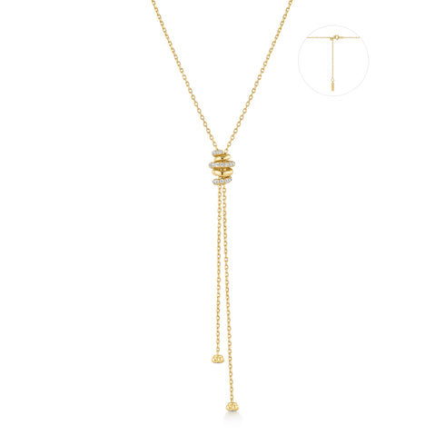 Gold Twisted Rope Lariat Necklace