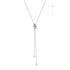 Silver Twisted Rope Lariat Necklace