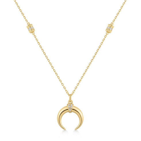 Gold Reversible Horn Necklace