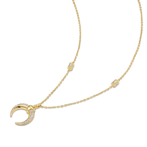 Gold Reversible Horn Necklace
