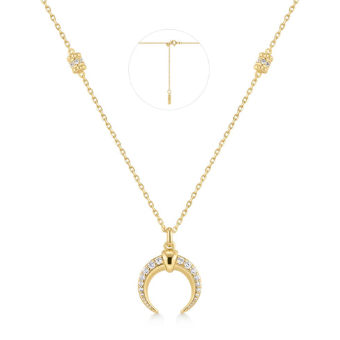 Gold Reversible Horn Necklace