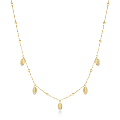 Gold Leaf Station Necklace