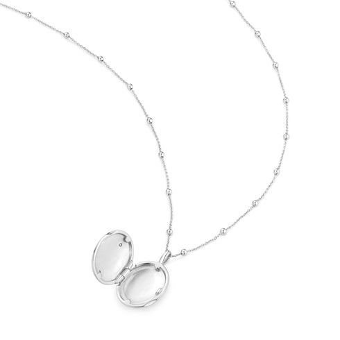Silver Butterfly Locket Necklace
