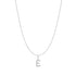 Silver Letter E Initial Necklace