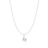 Silver Letter M Initial Necklace