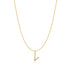 Gold Letter V Initial Necklace