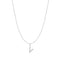 Silver Letter V Initial Necklace