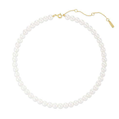 Gold Classic Shell Pearl Beaded Necklace