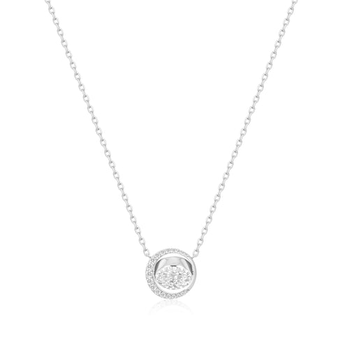 Silver Reversible Pavé Moon Evil-Eye Necklace