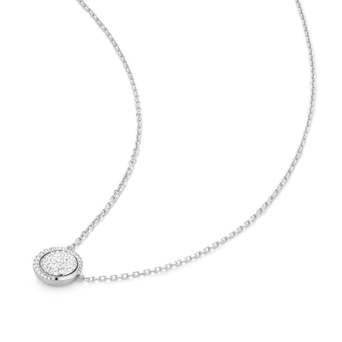 Silver Reversible Pavé Moon Evil-Eye Necklace